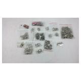 Silvertone Disney theme earrings and charms/