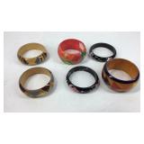 Six wooden bangles