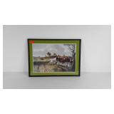 Fox hunt print, framed and matted 22x16