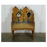 Handpainted decorative bench,  18" to seat