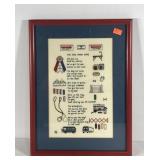 The Dog Show Game cross stitch picture, framed,