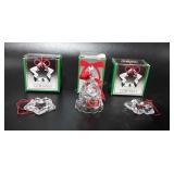 Three Gorham leaded crystal ornaments in boxes,