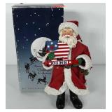 Possible Dreams clothtique Santa with box, 10"