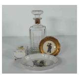 Mixed group, includes glass decanter, Holly