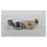 Cat lover group, two bone china mugs and two cat