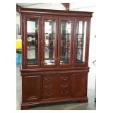 Cherry wood China hutch, Rivers Edge Furniture,