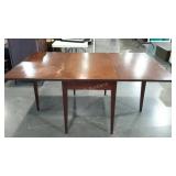 Drop leaf swing leg table, 73 x 47 fully extended