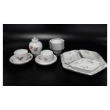 Porcelain group, includes divided relish set