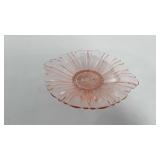 Pink depression glass low bowl