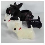 Scottish Terrier decor, planter and three candles