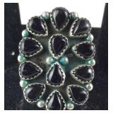 Sterling silver black onyx ring size 4.5