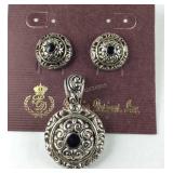 Premier design jewelry, silvertone black onyx