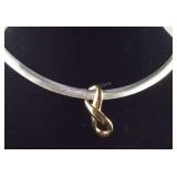 Premier design jewelry, silvertone flat chocker