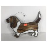 Leaded glass dog shaped suncatcher
