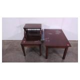 Step back end table and regular end table