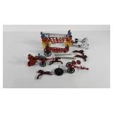 Cast iron fire wagons with missing parts or