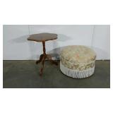 Tilt top table, held in place with small screw,