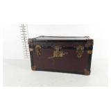 Trunk with leather handles, 18" × 10" × 10"