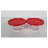Two pyrex storage containers