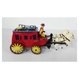 Old West Stagecoach, works, 14", horse is missing