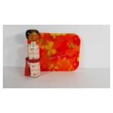 Kokeshi doll and fiberglass tray