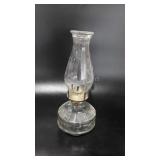 Oil lamp, stands 14" tall