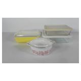 Pyrex group, includes two pyrex storage