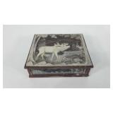 Genuine incolay stone jewelry box, 2x6.5x7.5