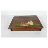 Wooden lap desk with painted Scottish terrier