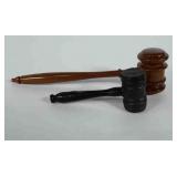 Two gavels, wooden and cast iron