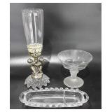 Glassware, includes figural twists vase, 16",