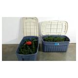 Two Rubbermaid Roughneck totes, 40 and 50 gallon,