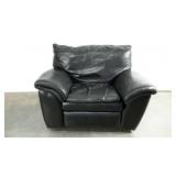 Leather look rocker recliner, 54" wide