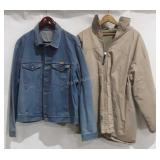 Two jackets, includes jean jacket and rain