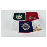 Three White House Christmas ornaments in boxes,