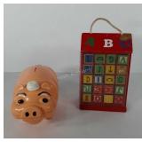 ABC blocks with case and pig coin bank