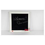 Framed chalkboard with chalk holder, 24x24