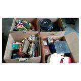 Skid lot: includes tins,cookwares, frames, books,
