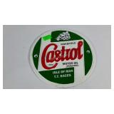 Castrol motor oil metal sign, cast, 9" diameter