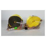 Two ratchet tie downs