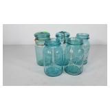Five ball Mason jars, ideal and sure seal with
