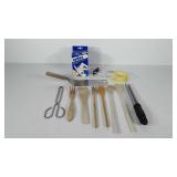 Kitchenwares, includes wooden utensils, cheese
