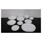 Corelle white dishes, unadorned, over 40 pieces