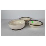 Three Pfaltzgraff bowls, one has chip on