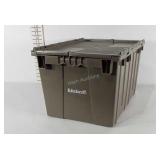 Kitchen industrial tote with interlocking lid,