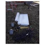 Electric Supplies lot, extension cord, light