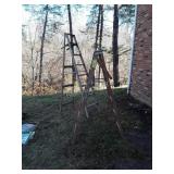 Two Wood Step Ladders, 6&8ft tall