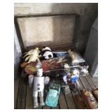 Vintage Steamer Trunk with Toys Contents