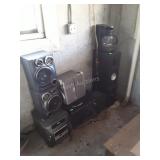 Stereo Radio Speakers Group, stored in garage,