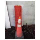 Two Safety Cones and Safety Fence almost a full